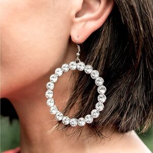 Rhinestones Hoop Earrings. NWT